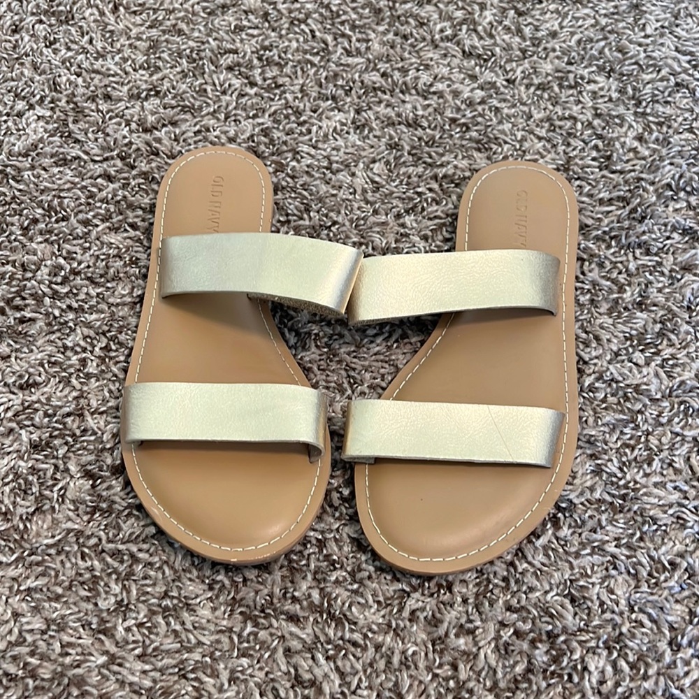 Old Navy gold slides